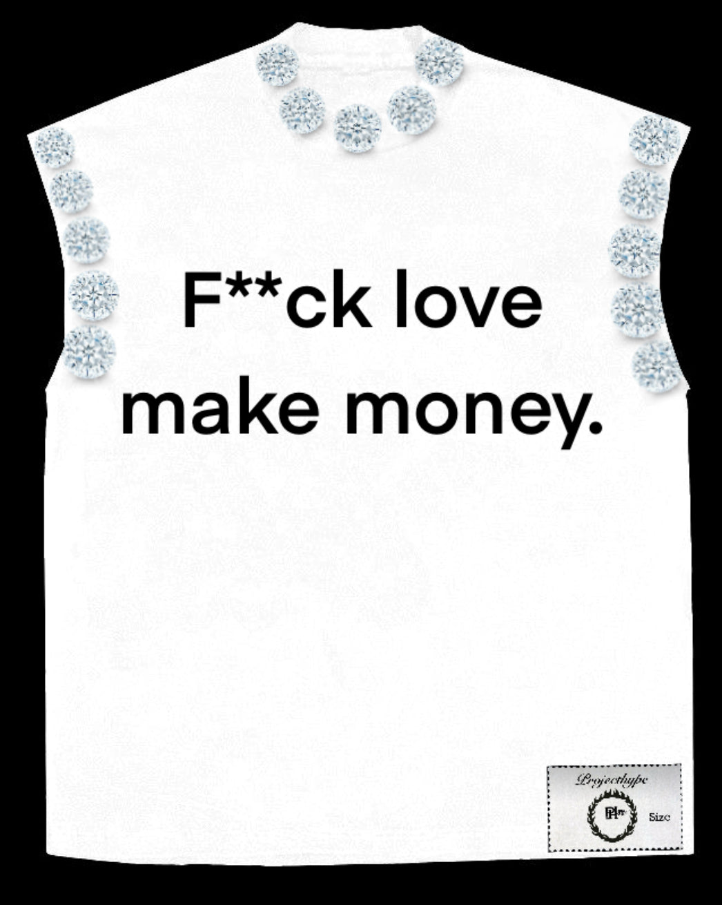 F**ck love make money cropped sleeveless tee.