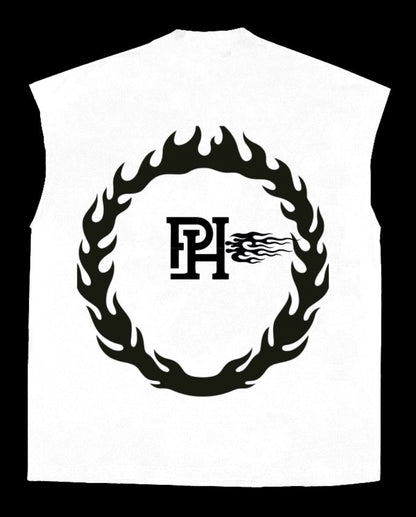 Project Del hype rhinestones Sleevless cropped tee 100% cotton￼